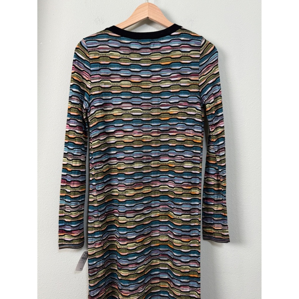 M Missoni Y2K Vintage Knit Cardigan Duster Multi-Color Wave Tie Front Size 4 NEW - Picture 6 of 12